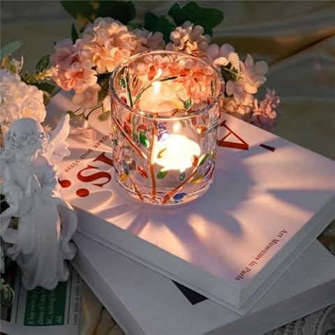 Toptime Stained Glass Tea Light Holder Cover