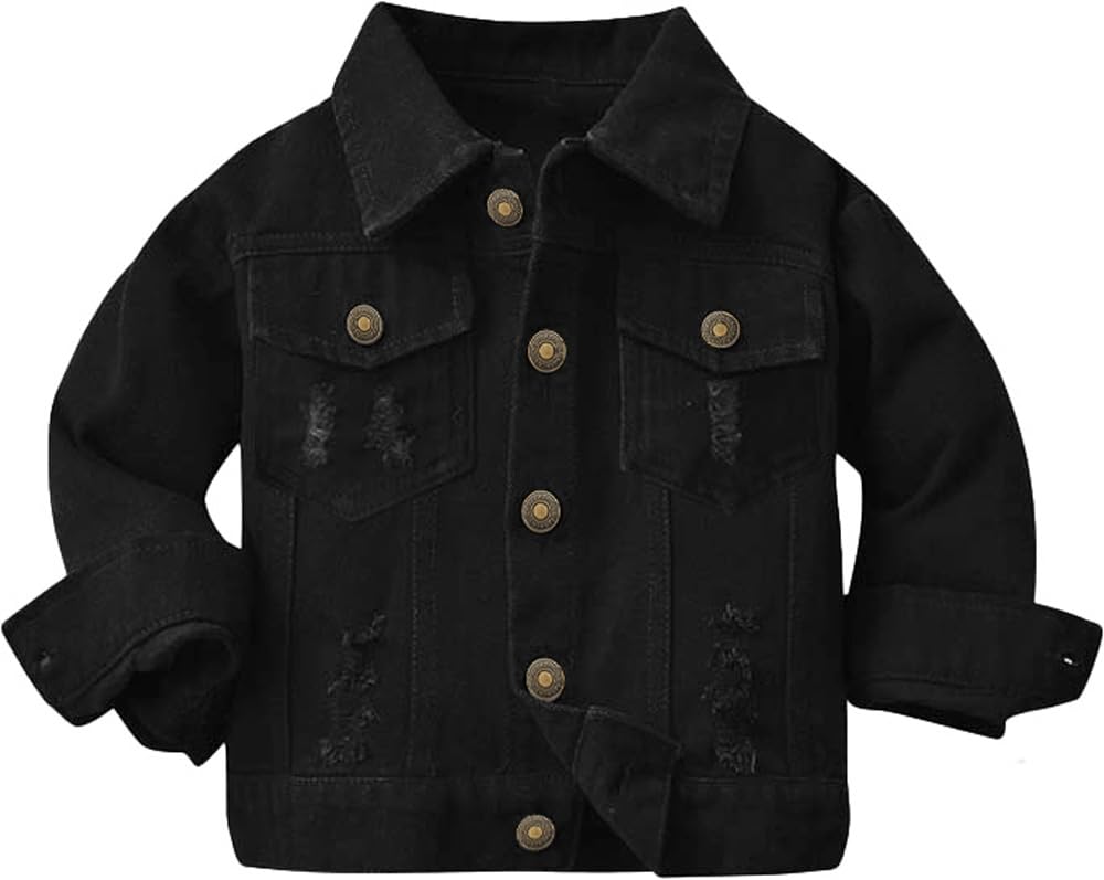 Cromoncent Toddler Jean Jacket for Girls and Boys Long Sleeve Denim Jacket