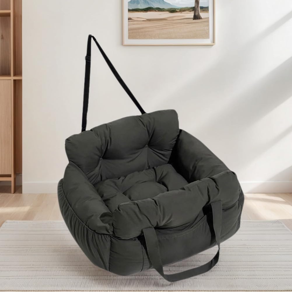 Zmywalny fotelik samochodowy dla psa z pasem (5 kg) zielony M