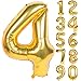 40 Inch Gold Digital Helium Foil Birthday Party Balloons (Number 4, Gold)
