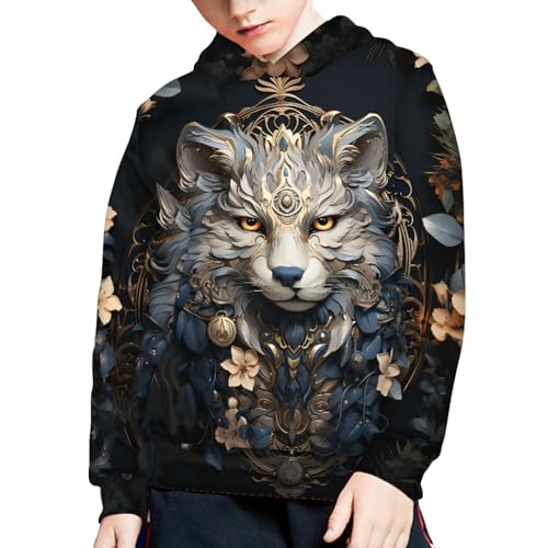 Image of GLUDEAR Teen Boys Girls Novelty Animal Galaxy Hoodies Sweatshirts Pullover