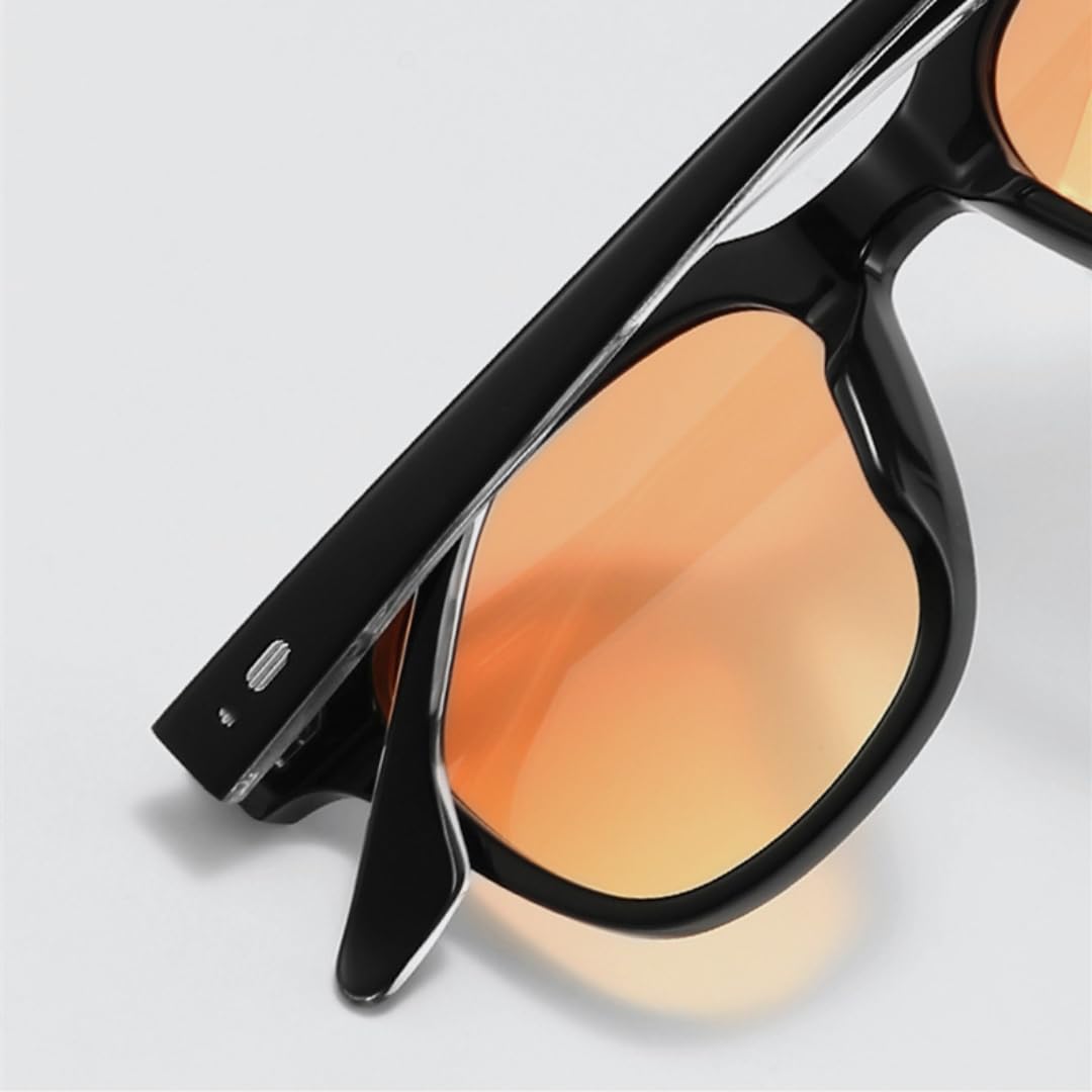Occhiali da sole da uomo con montatura spessa in acetato, protezione UV400, moda outdoor, stile retrò