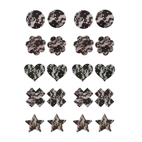 Tendycoco 20Pcs Disposable Nipple Covers Sexy Pasties Breast Adhesive Bra Invisible Breast Decals Sticker For Women #TOP14