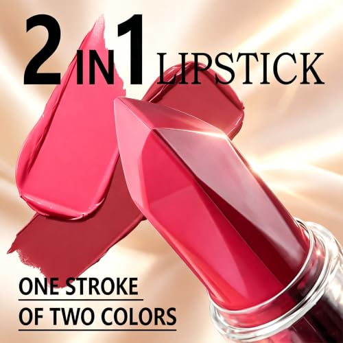 Image of Depuplum Pink Matte Lipstick Dark Purple Lipsticks for Women Dual Tone