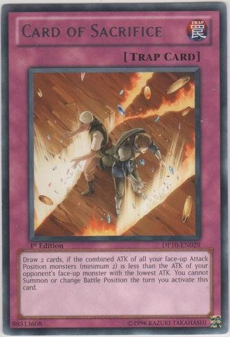 dark sacrifice yugioh card Amazon.com: Yu-Gi-Oh! - Card of Sacrifice (DP10-EN029) - Duelist Pack 10:  Yusei Fudo 3-1st Edition