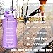BuildLife Motivational Half Gallon Water Bottle BPA Free Wide Mouth with Straw & Time Marker to Ensure You Drink Enough Water Throughout The Day(64OZ,Purple)