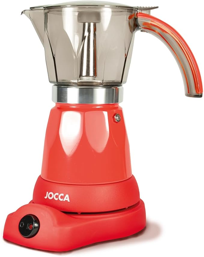 Jocca - Cafetera Italiana Electrica 6 Tazas con Base Giratoria 360° y Jarra Sin Cables