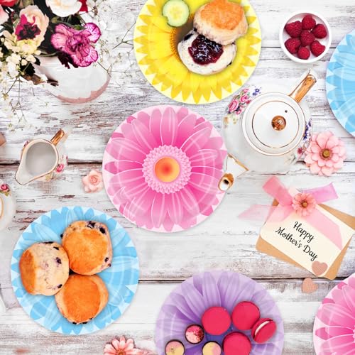 Chunnin CN0132 48Pcs Spring Flowers Party Paper Plates For Easter Themed Party Supplies 7 Inch Sunflower Birthday Party Disposable Plates thumb #3