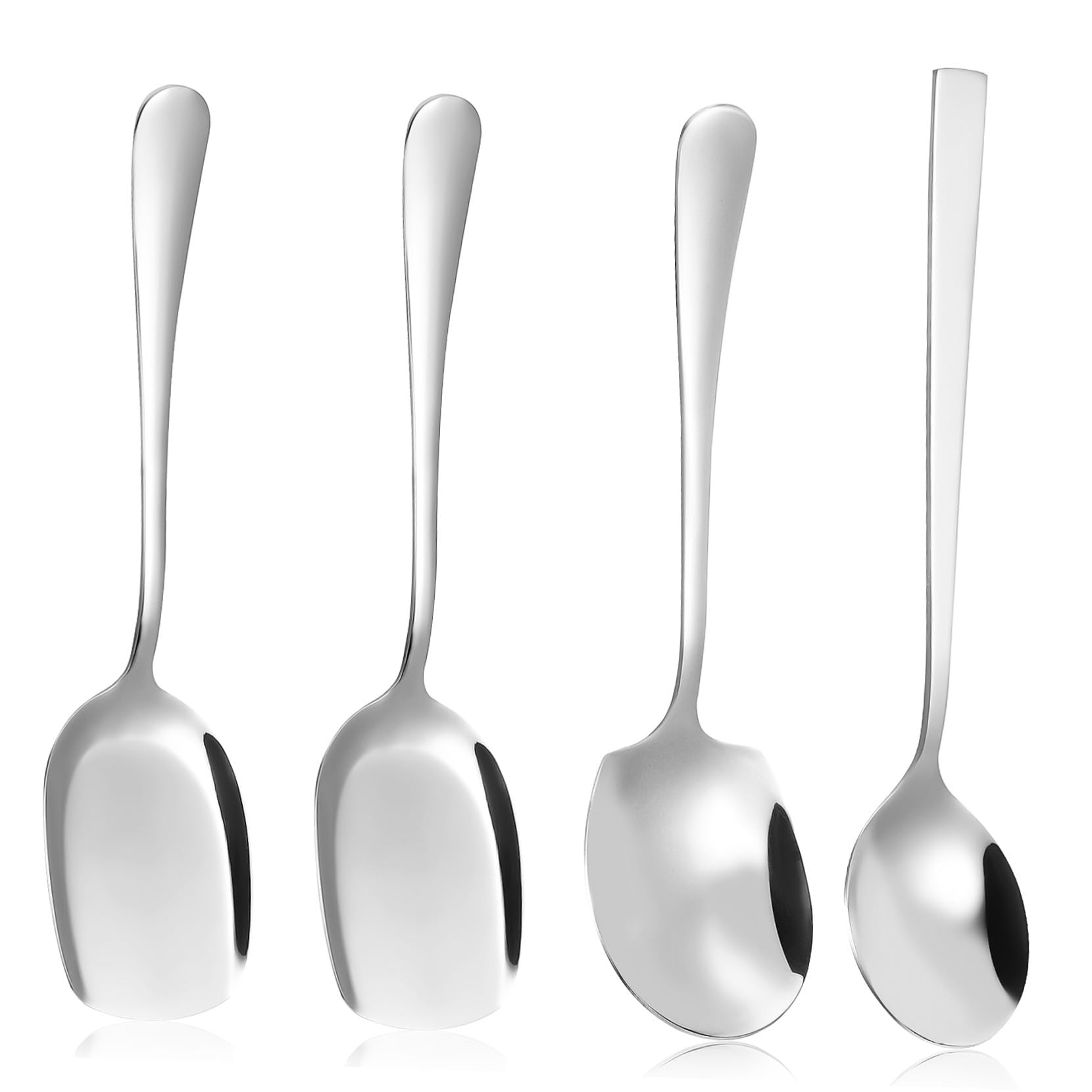 Cucharas de Servir de Acero Inoxidable para Buffet Cocina Mango Resistente y Fácil de Limpiar