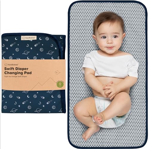 Image of Portable Diaper Changing Pad - Waterproof Foldable Baby Changing Mat - Travel Diaper Change Mat - Lightweight Changing Pads for Baby - Baby Changer - Machine Washable (Planets)