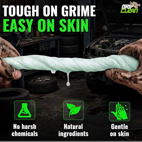 Image of Grip Clean Heavy Duty Hand & Tool Cleaning Wipes - Waterless Hand Cleaner for Mechanics, Garage & Shop Use - Dual-Sided Grease, Oil & Paint Remover Wipes with Citrus Scent - 72ct