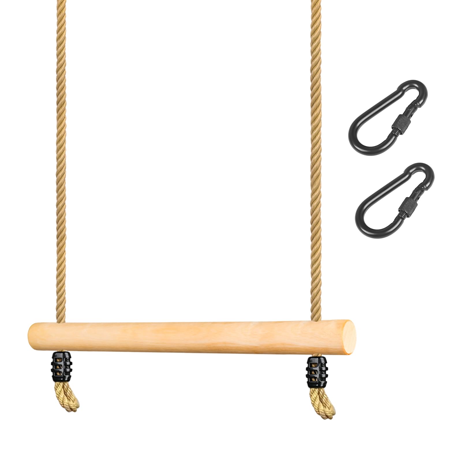 Columpio Trapezoidal, Barra Trapezoidal de Madera con Cuerda Ajustable en Altura, Columpio para Niños, para Interior y Exterior