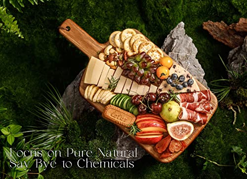 Luomal Wood Cutting Board With Handle, 16X8.2Inch Acacia Wooden Serving Board For Kitchen, Cheese Charcuterie Board For Meat, Bread, Vegetables & Fruits (Gift Box Included) #TOP6