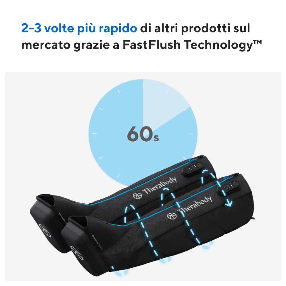 Therabody RecoveryAir JetBoots - Stivali da massaggio ad aria a compressione sequenziale per piedi e gambe per la circolazione e il recupero atletico (Small)