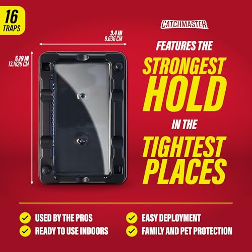Image of Catchmaster-16 Mouse & Insect Glue Traps, Heavy-Duty Pesticide-Free Sticky Mouse Traps Indoor for Home, Used by the PROs, Adhesive Rodent & Bug Catcher, Pest Control for House & Garage (Pack of 2)