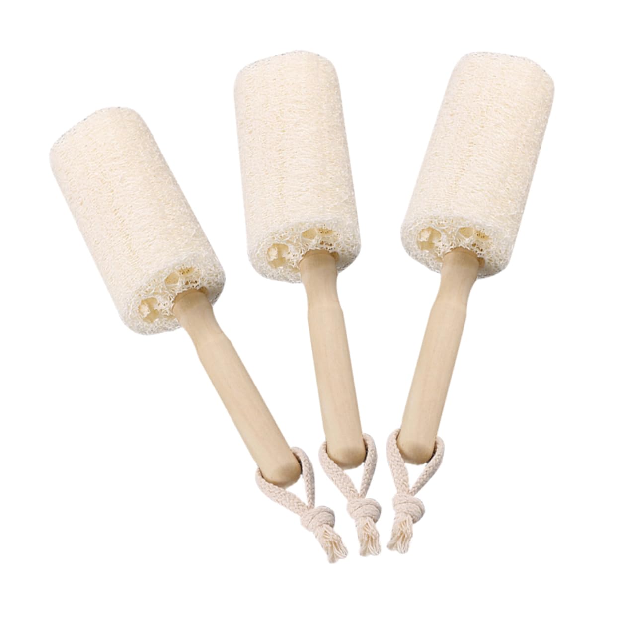 IMIKEYA 5 Ensembles Brosse De Nettoyage en Luffa Brosse À Vaisselle Nettoyeur De Bouteille d'eau Gourde Hydro Balayette Brosse pour Le Nettoyage Goupillon De Cuisine en Bois 3 Pièces * 5