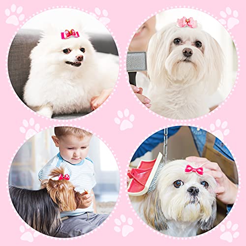 MTLEE 12 Pieces Small Dog Hair Bow Rubber Bands Cute Puppies Hair Bows Pink Doggies Cat Topknot Pet Headdress with… - Image 5