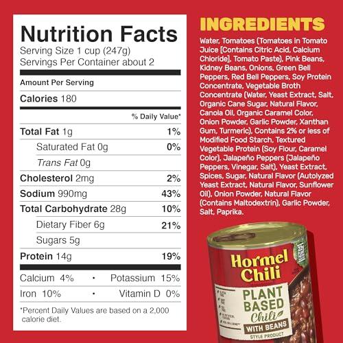 Image of HORMEL Chili Plant-Based Chili With Beans (Pack of 12), 14 oz