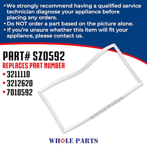 Upgraded Whole Parts Refrigerator Freezer Door Seal Gasket (White) Part# SZO592 - Replacement & Compatible with Some Sub-Zero Refrigerators by Whole Parts - Image 3