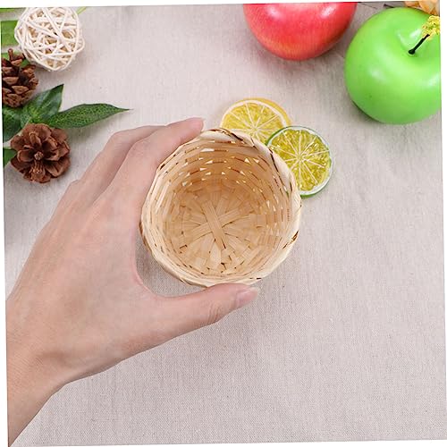 GARVALON 4 Peças Cesta De Armazenamento De Vime Vaso De Flores De Vime Caixas De Armazenamento Tecid