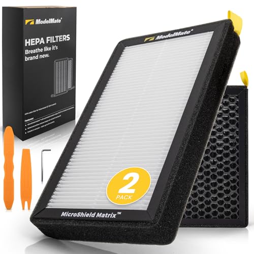 Air Filter Replacement for Tesla (2 Pack) HEPA Air Filter with Activated Carbon, Compatible with Tesla Model 3 & Y - Cabin Air Filter, Easy Install Kit Included