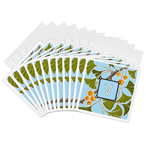 Cartes de vœux Ginkgo lot de 12 au format 15x15 cm 3dRose