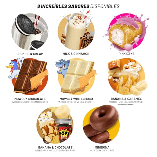 BIG - Proteina Vegana - Proteina Vegetal 100%, para Masa Muscular y Recuperación - Vegan Protein con Aminoácidos - Proteína en Polvo con Deliciosos Sabores, Sin Lactosa (1Kg, Cookies & Cream)