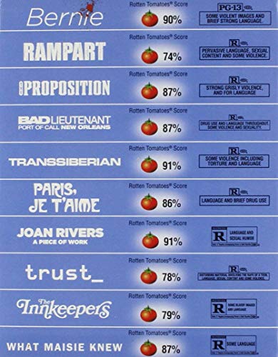 I Love Mega Movies Blu-ray Box Collection 10 Films - Bernie / Rampart / Bad Lieutenant / TransSiberian / Paris / What Maisie Knew / Trust / Proposition / Joan Rivers / Innkeepers Set