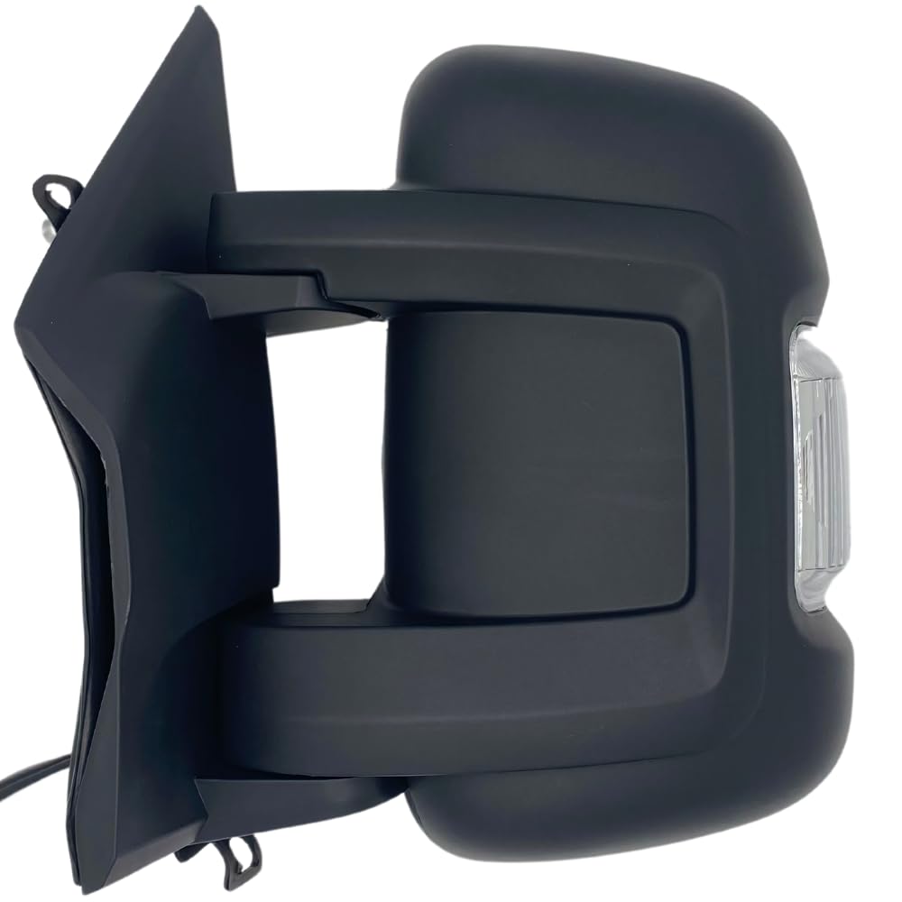 Spieg Außenspiegel Links Kurzer Arm für Fiat Ducato, Peugeot Boxer, Citroën Jumper 2006-2023 Manuell Einklappbar, Schwarz, 8 PIN