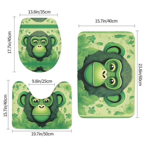 Tapis de salle de bain faciles à nettoyer Clever lot de 3 vert - 3
