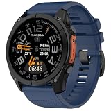 MELEJIA 22mm Cinturino di Ricambio Compatibile con Garmin Instinct E 45mm/Instinct 3 45mm/Fenix 8 47mm/Fenix 7/Fenix 7 Pro, 22mm Ricambio Cinturino, Regolabile Silicone Cinturini-Blu Scuro