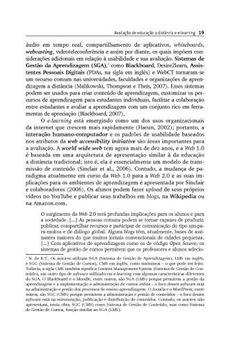 Avaliação de Educação a Distância e E-Learning