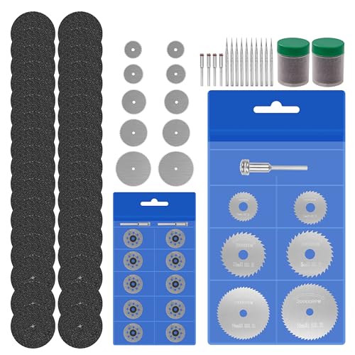 Reviews de Herramientas para cortar vidrio al mejor precio. 50 Kit de Disco de Corte para Herramientas Rotativas, 135pcs Mini Juego de Hoja de Sierra Circular HSS Disco de Corte de Alta Velocidad Acero Muela para Herramienta Rotativa Cortar...