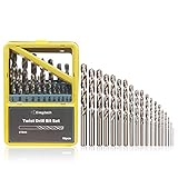 ▲ Fácil de transportar y almacenar: todas las brocas están bien organizadas en una caja de almacenamiento de metal resistente. Cada broca se coloca dentro de un agujero con índice de tamaño en el exterior, por lo que es muy conveniente para que elijas el tamaño correcto de la broca al taladrar y las brocas no llegarán a todas partes después de perforar. Fácil de transportar y organizar.