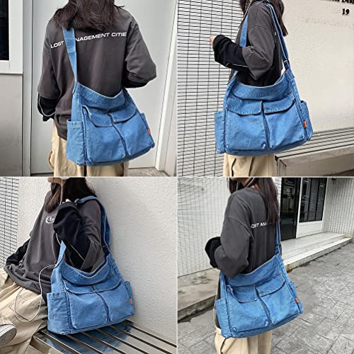 Denim Purses for Women Crossbody Bag Blue Jean Purse Tote Shoulder Bag Hobo Handbags2