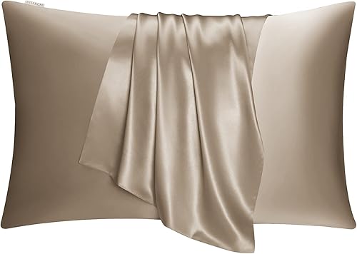Vista 130 de DISANGNI Funda de almohada de seda de morera 100% natural para cabello y piel con cremallera oculta, 22 momme ambos lados