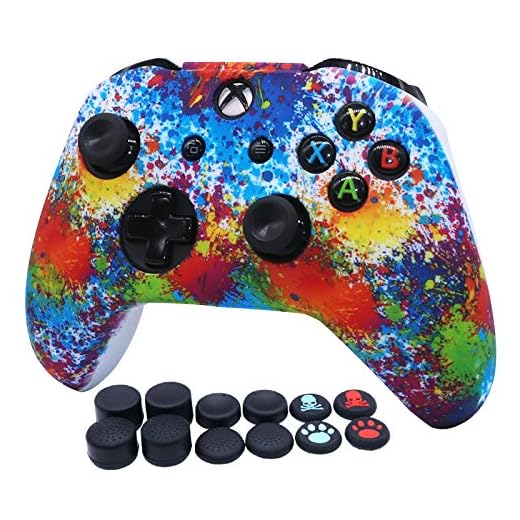 XBOX ONOS - Funda para controlador de silicona RALAN, protector de piel compatible con XBOX ONOS Controller (agarre para pulgar Pro x 8, gato + funda de calavera agarre x 2) (XCB)
