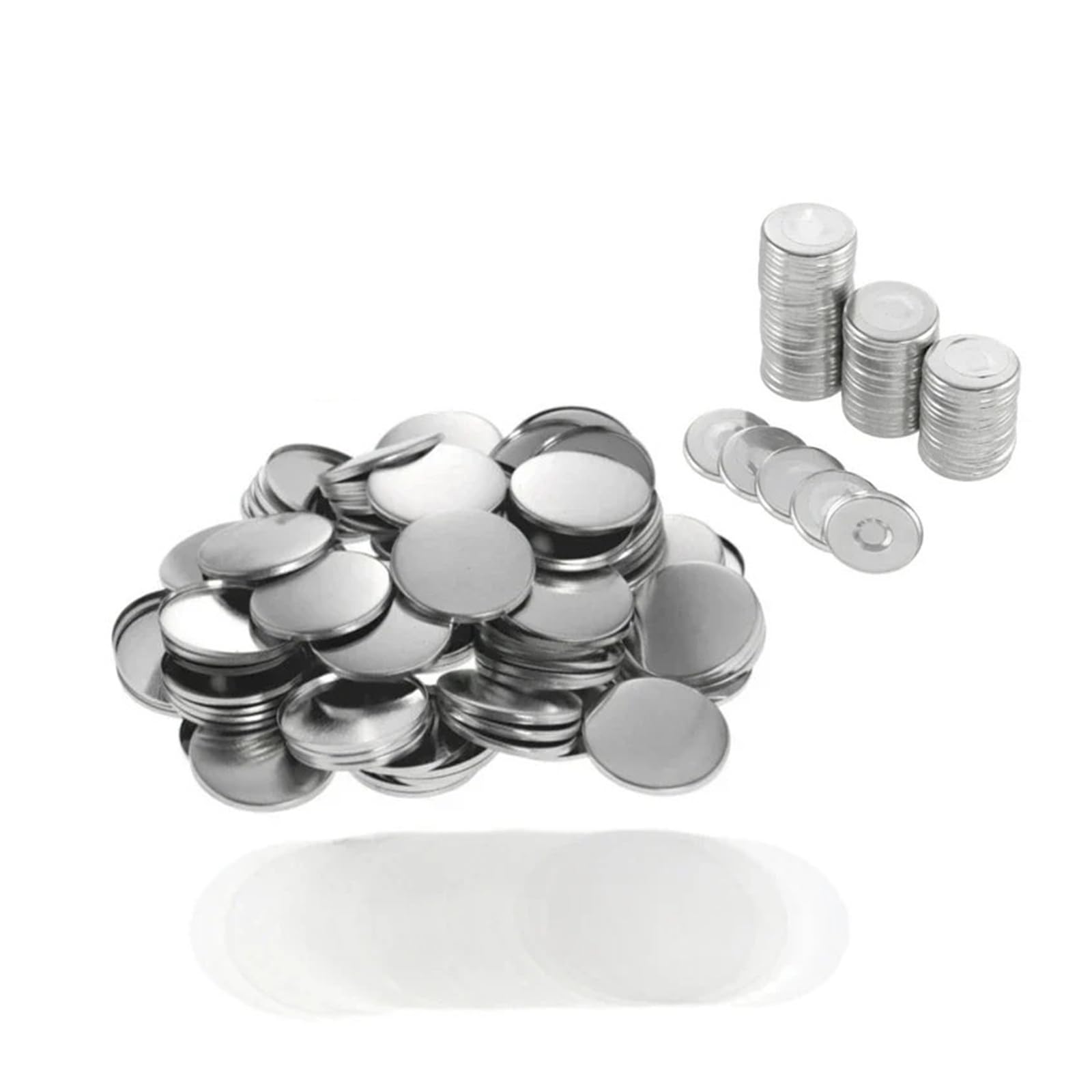 100 piezas de consumibles for máquina de insignias con imán magnético fuerte for refrigerador, 25-58 mm, pieza de botón de insignia en blanco for bricolaje Uso generalizado(58mm 100PCS)