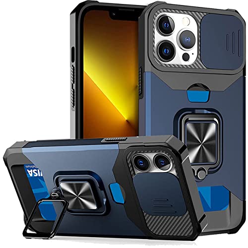 Coque iPhone 12 Pro Max protection intégrale antichoc étui portefeuille bleu avec stand