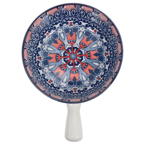 TOPBATHY Ceramic Dessert Bowl with Handle - Blue Serving Bowl for...