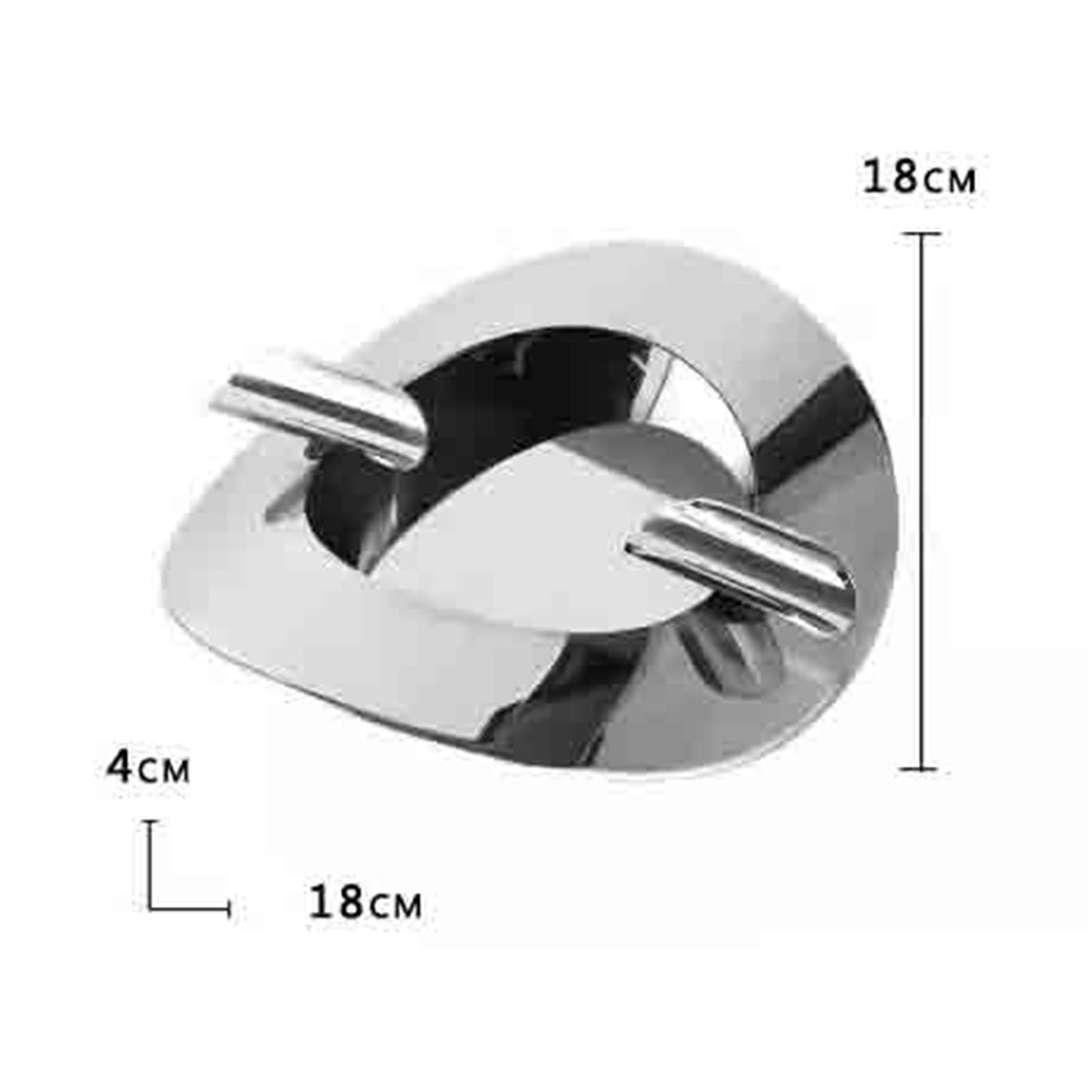 Cenicero de acero inoxidable para escritorio, adornos decorativos de mesa de interior, sala de té o estudio, elegantes accesorios de decoración del hogar, 7.5 x 7.5 x 2.5 pulgadas