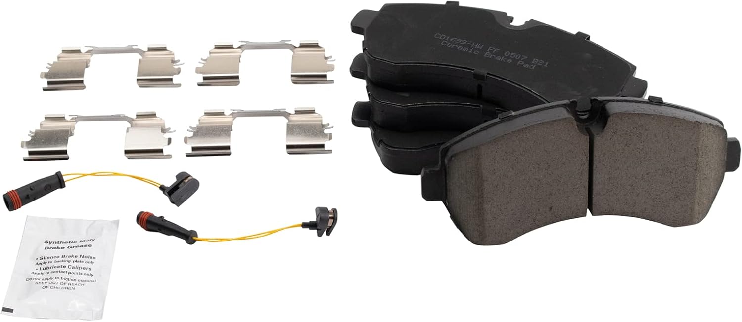 TRQ Front Ceramic Disc Brake Pad Set for Freightliner Mercedes Sprinter Van