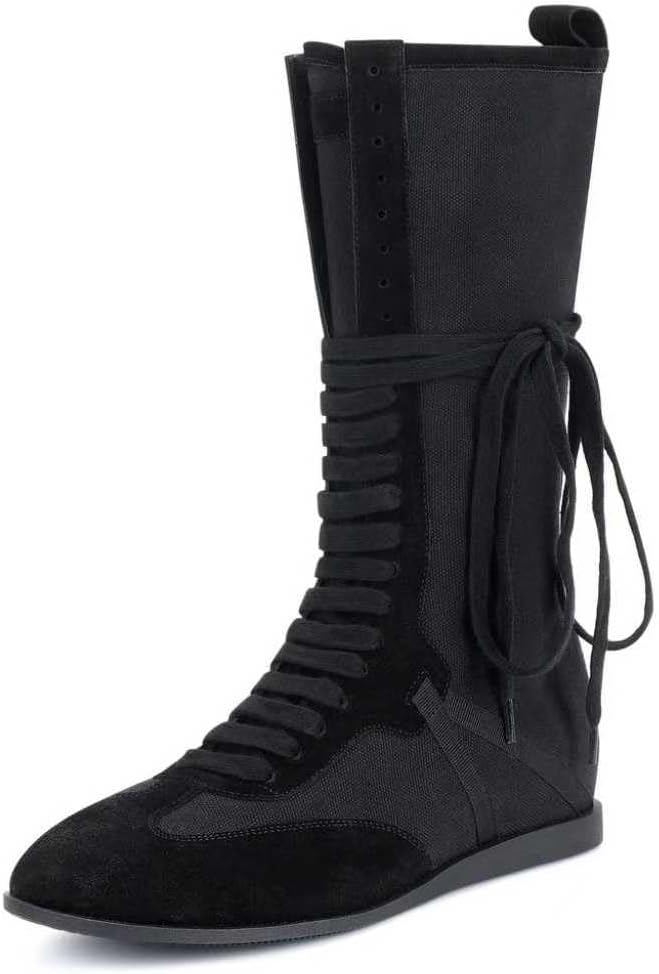 LACIKOSZ Womens Lace Up Sport Boots Fashion High Top Sneakers Casual Athletic Streetwear Shoes