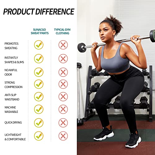 Sunacgo Sauna Leggings For Women Sauna Pants With Waist Trainer High Waist Compression Leggings Hot Thermos Pants For Workout(Black, Xx-Large) #TOP3