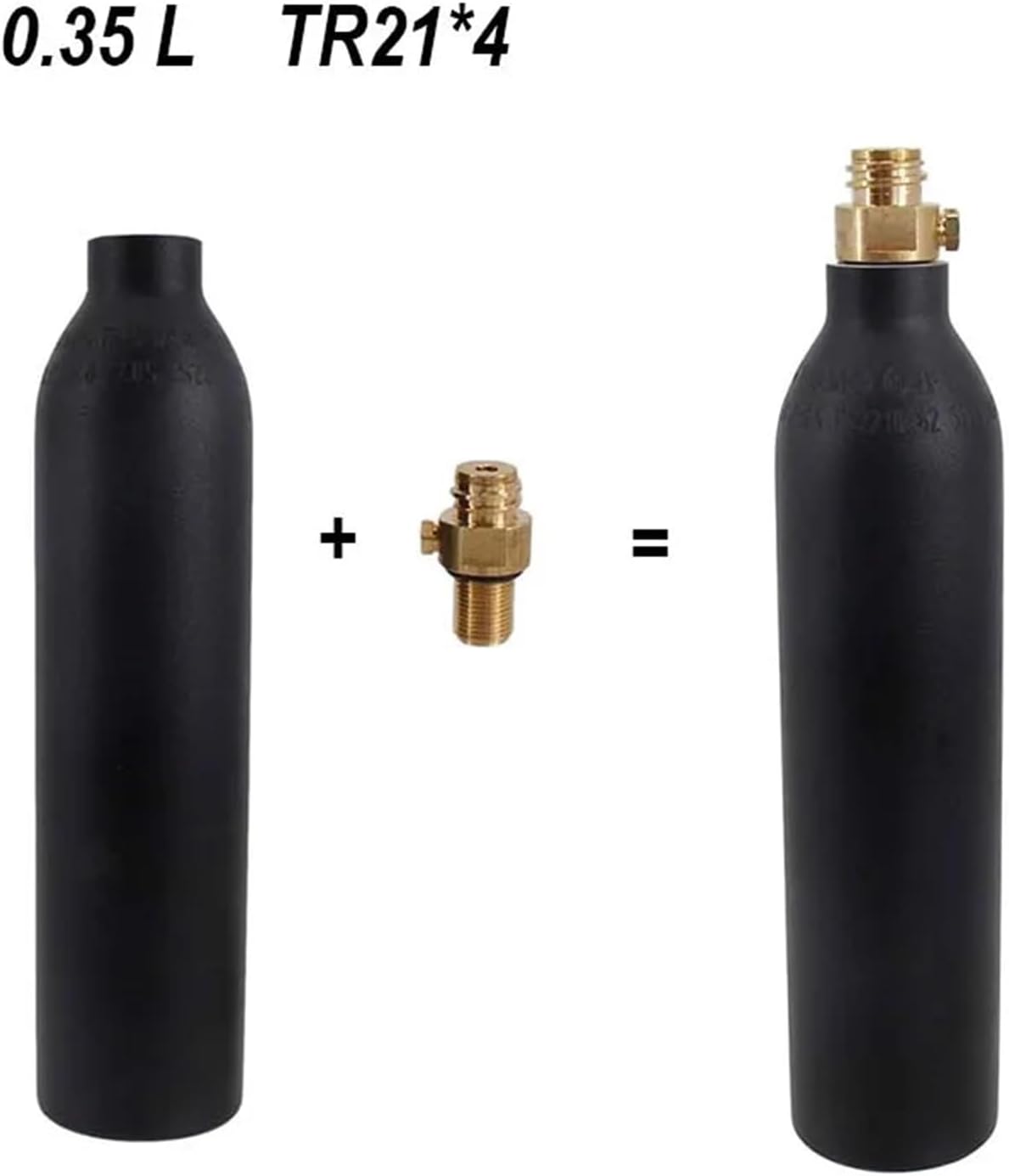 High-Pressure 0.45/0.35/0.25L Aluminum CO2 Air Tank with TR21*4 Valve - Safe and Durable Paintball Gas Bottle(0.45L)