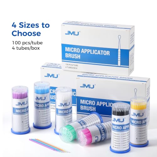 Image of JMU 400pcs Dental Micro Applicators Brushes, Cylinder 1.2mm, Black