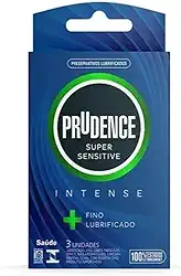 Prudence Preservativo Lubrificado Super Sensitive Intense com 3 Unidades