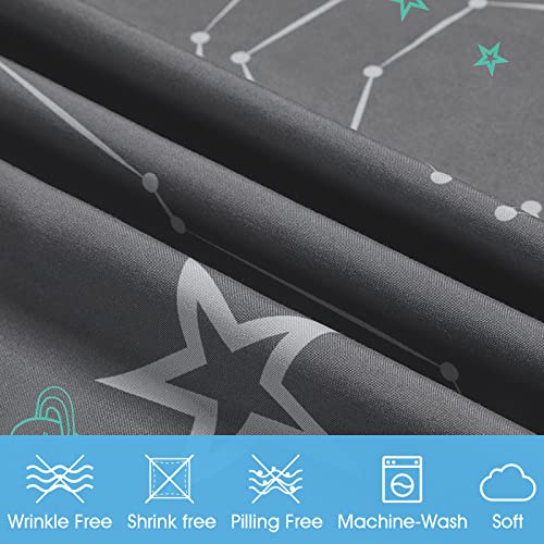 BYSURE Twin Sheets Set Kids(Space Monster, Grey), 3 Pieces Easy Fit Deep Pocket Sheets Set, Breathable Wrinkle-Free Microfiber Bedding for Children — view 3