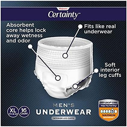 Walgreens Certainty Men's Underwear, Maximum Absorbency, XL 16 ea