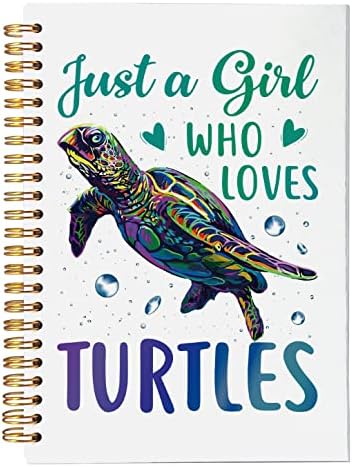 Just A Girl Who Loves Turtles Journal - Watercolor Sea Turtle Hardcover Spiral Notebook 5.5x8.3"